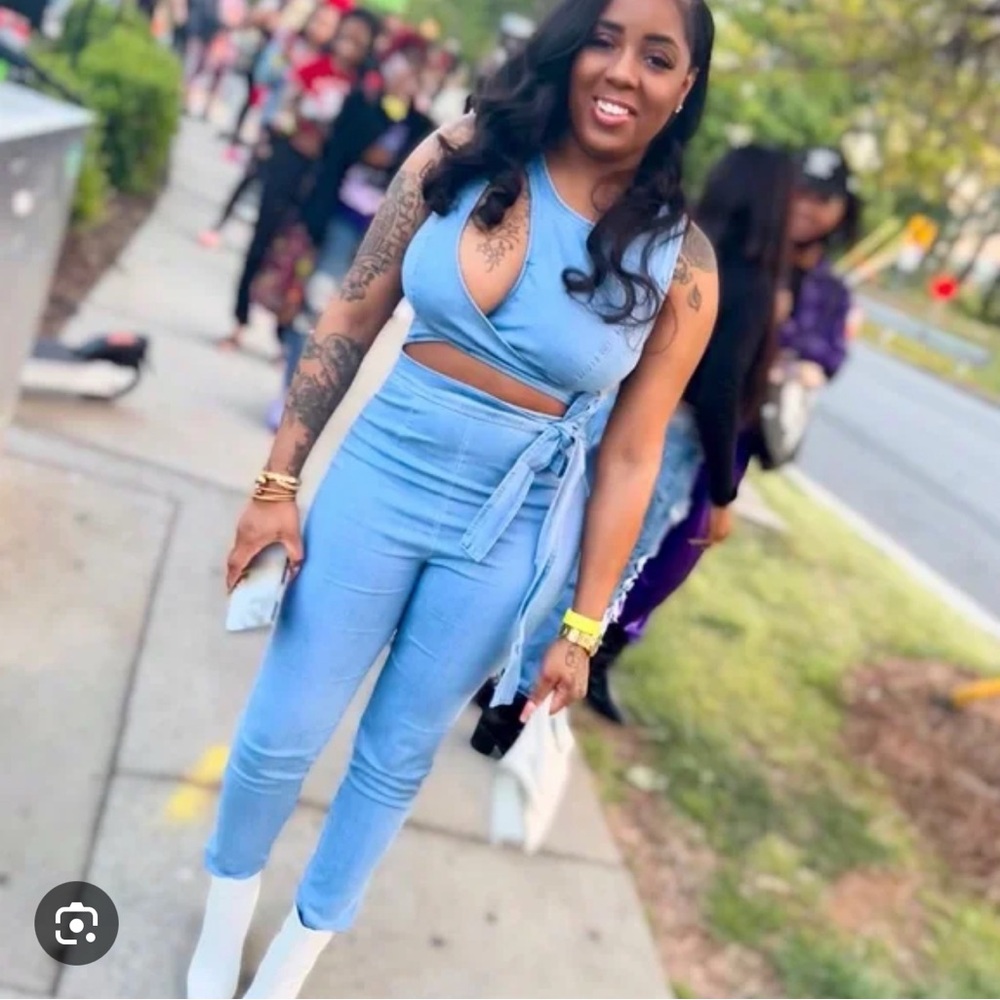 Fashion Nova Light Blue Jumpsuit